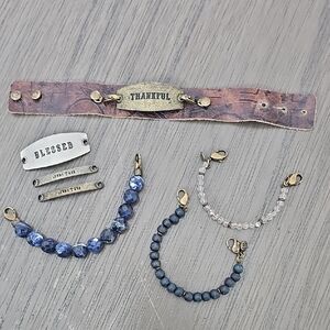 Blessed Leather and Beaded Bracelet Set